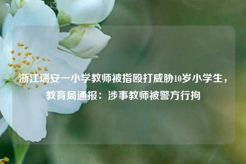 浙江瑞安一小学教师被指殴打威胁10岁小学生	，教育局通报：涉事教师被警方行拘  第1张