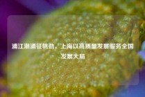 浦江潮涌征帆劲，上海以高质量发展服务全国发展大局