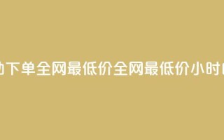 24小时自助下单全网最低价ks(全网最低价ks24小时自助下单)