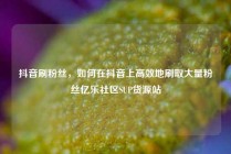 抖音刷粉丝，如何在抖音上高效地刷取大量粉丝亿乐社区SUP货源站