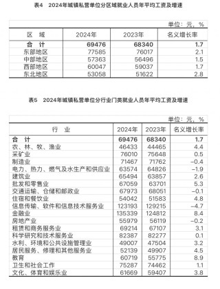 2024年城镇单位就业人员年平均工资情况