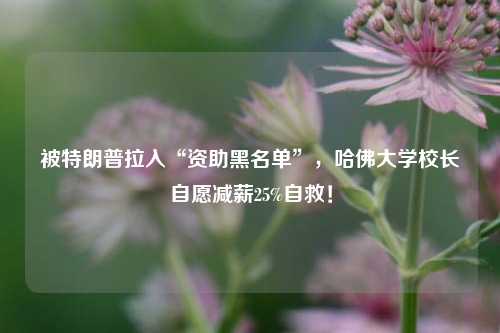 被特朗普拉入“资助黑名单”，哈佛大学校长自愿减薪25%自救！  第1张