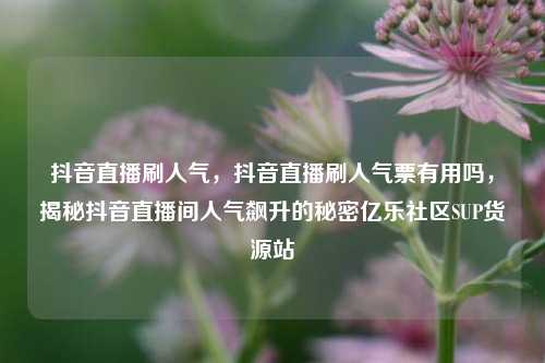抖音直播刷人气，抖音直播刷人气票有用吗，揭秘抖音直播间人气飙升的秘密亿乐社区SUP货源站  第1张