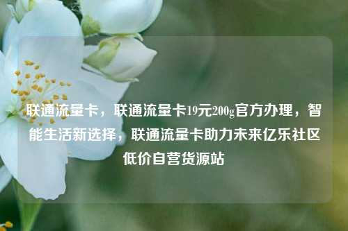 联通流量卡	，联通流量卡19元200g官方办理，智能生活新选择，联通流量卡助力未来亿乐社区低价自营货源站  第1张