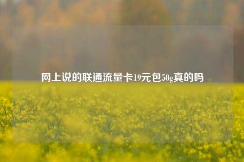 网上说的联通流量卡19元包50g真的吗  第1张